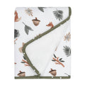 Jersey/Sherpa Pram Blanket - Forest Retreat