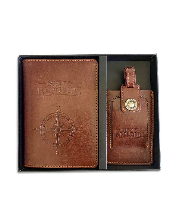 Men's Republic Travel Wallet & Luggage Tag Set