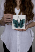 Claw Clip -- Small Double Butterfly - Azure