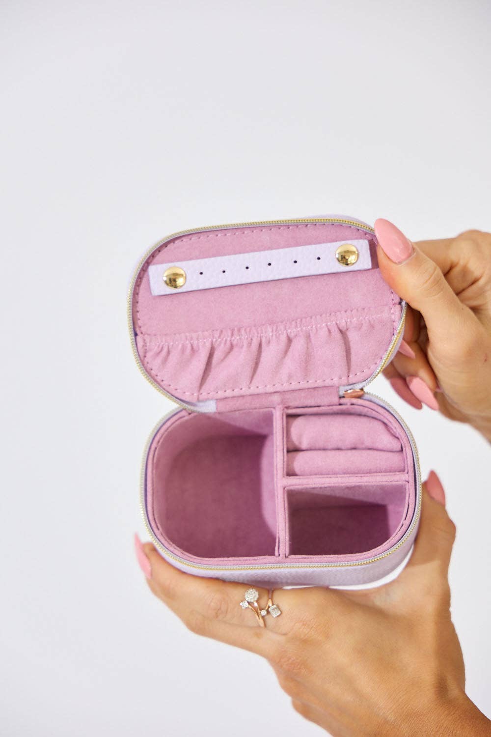 Vegan PU Leather Jewellery Box - Rectangle - Light Purple - Small