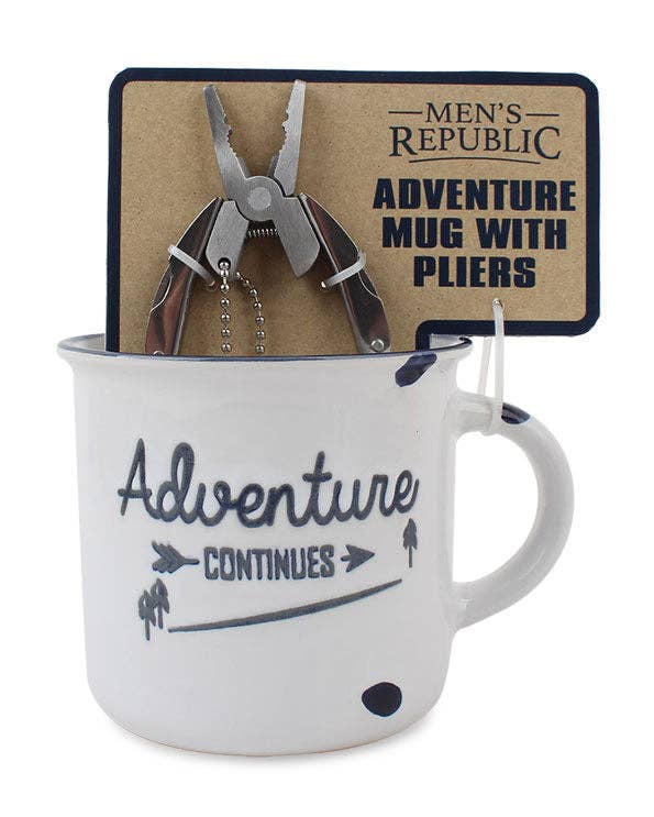 Men's Republic Adventure Mug Gift Set with Tool - Multifunction Plier