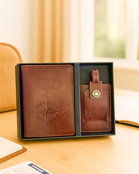 Men's Republic Travel Wallet & Luggage Tag Set