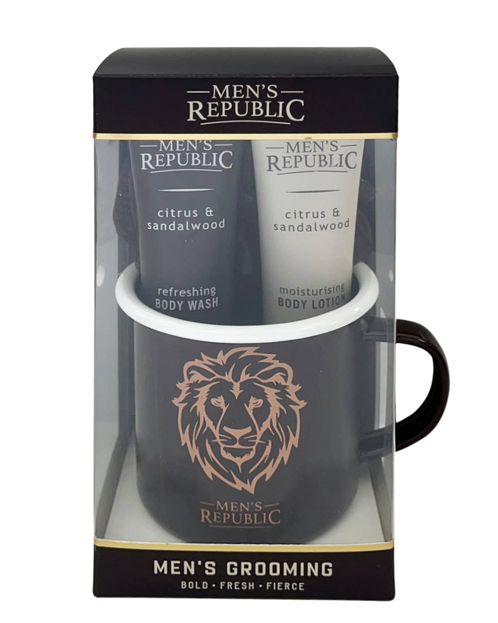 Men's Republic Mug w/ Body Wash, Body Lotion & Shower Loofah