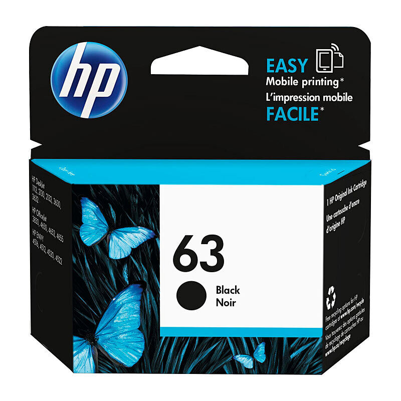 HP 63 Black Ink Cartridge F6U62AA HI63B