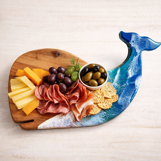 Whale Chopping Board – Acacia Wood Ocean Resin Art