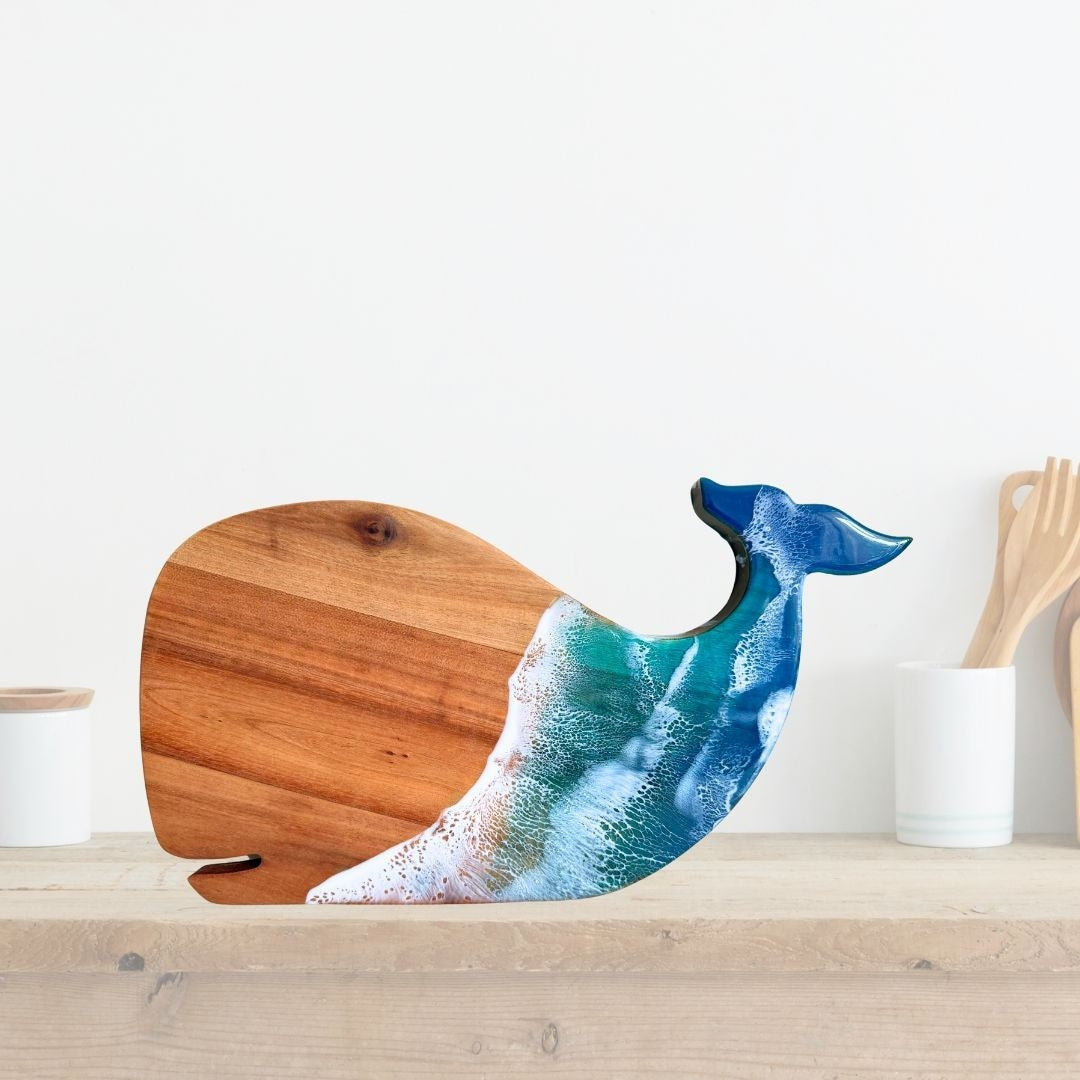 Whale Chopping Board – Acacia Wood Ocean Resin Art