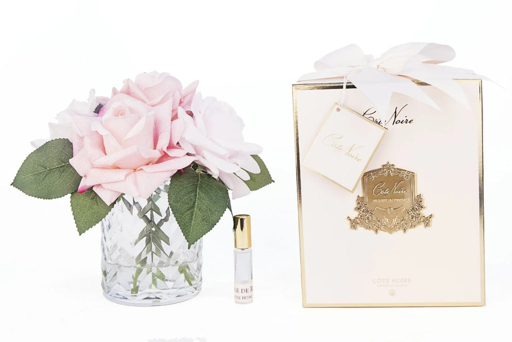 Herringbone Vase Perfumed Mixed Pink Roses