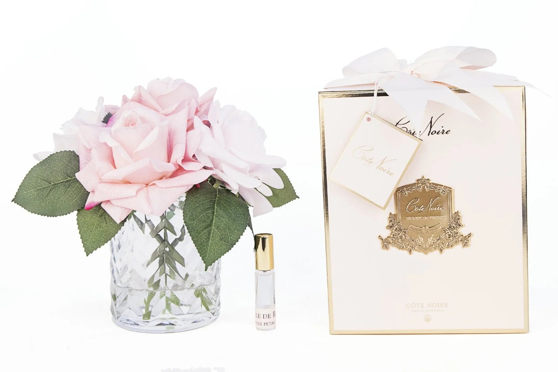 Herringbone Vase Perfumed Mixed Pink Roses