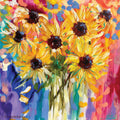 Lilli Rock Sunflowers Trivet - Colourful painting of sunflowers by Amanda Brooks
