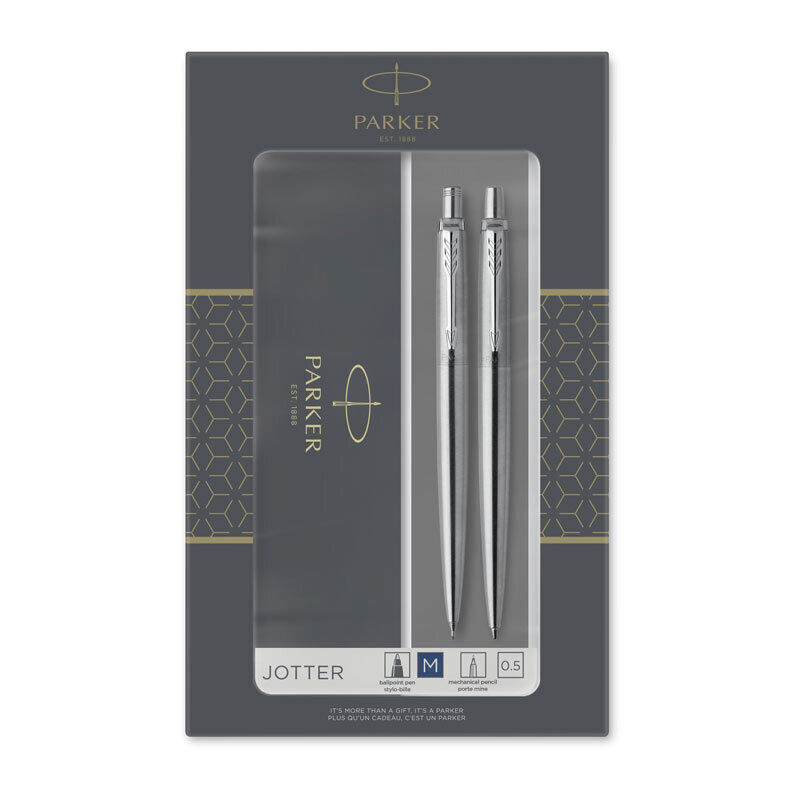 Parker Jotter Stainless Steel Ballpoint Pen and Mechanical Pencil Gift Set PAR2093256