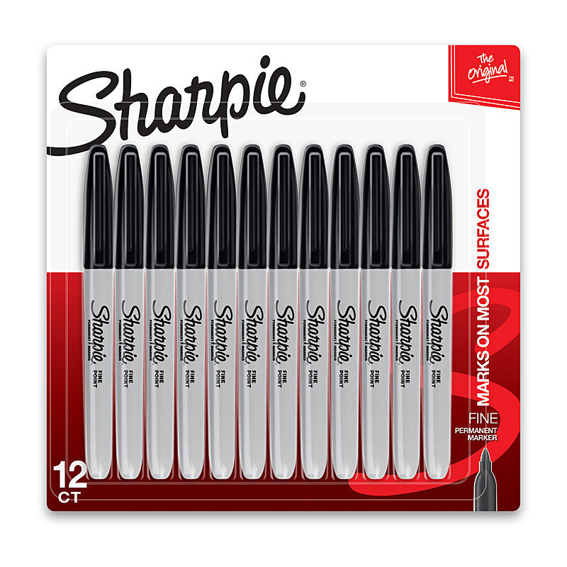 Sharpie Fine Point Permanent Markers Black 12 Pack SH1812419