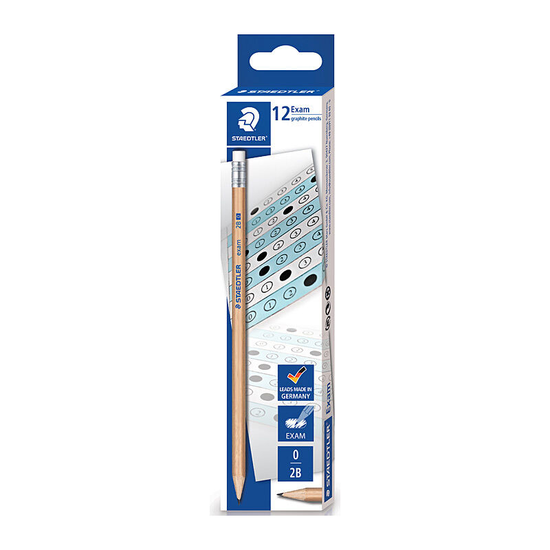 Staedtler Natural 2B Pencils with Eraser Tip Box of 12 ST132N0