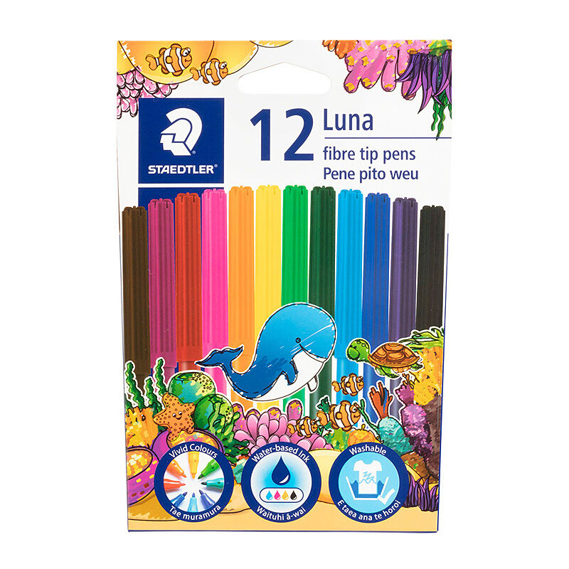 Staedtler Luna Felt Tip Markers Assorted Colours Box of 12 ST327LWP12