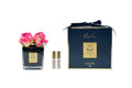 Couture 4 Rose Buds Perfumed - Black Vase - Magenta