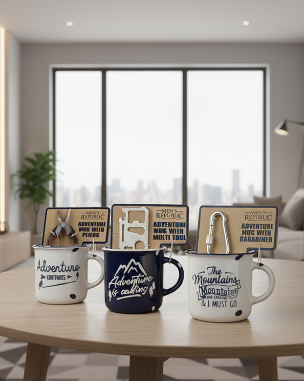 Men's Republic Adventure Mug Gift Set with Tool -  Carabiner